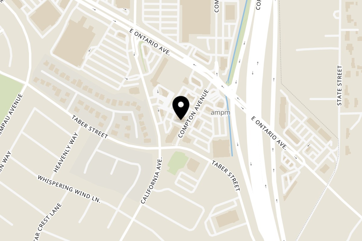 Map showing the location of Madres Brunch Corona on 2347 California Ave Unit 102 in Corona